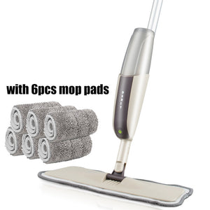 Spray Floor Mop with Reusable Microfiber Pads