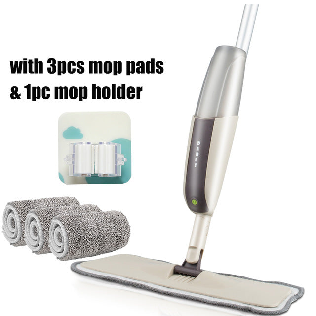 Spray Floor Mop with Reusable Microfiber Pads